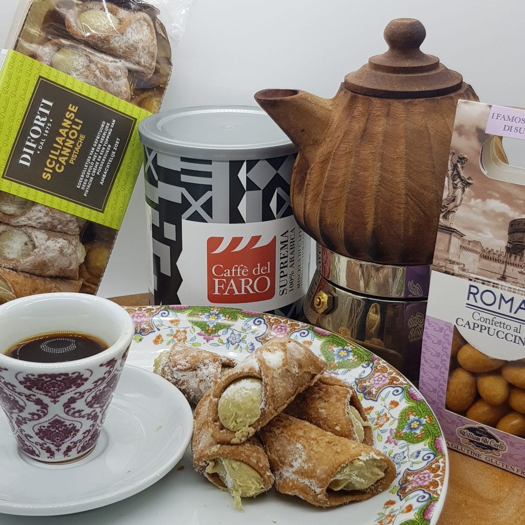 Italiaans koffie pakket compleet met cannoli